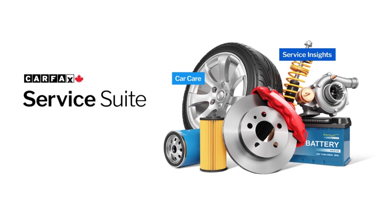 CARFAX Canada Service Suite showing how Car Care and Service Insights create a complimentary package for dealerships and service shops
