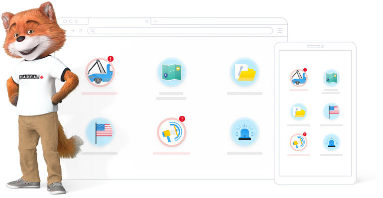 Interface du Rapport d’historique de véhicule avec CAR FOX