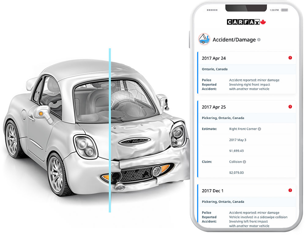 An illustration of a vehicle with a lock and chain on the car, with a bubble above that says « Lien Check – Lien Record(s) Found » 